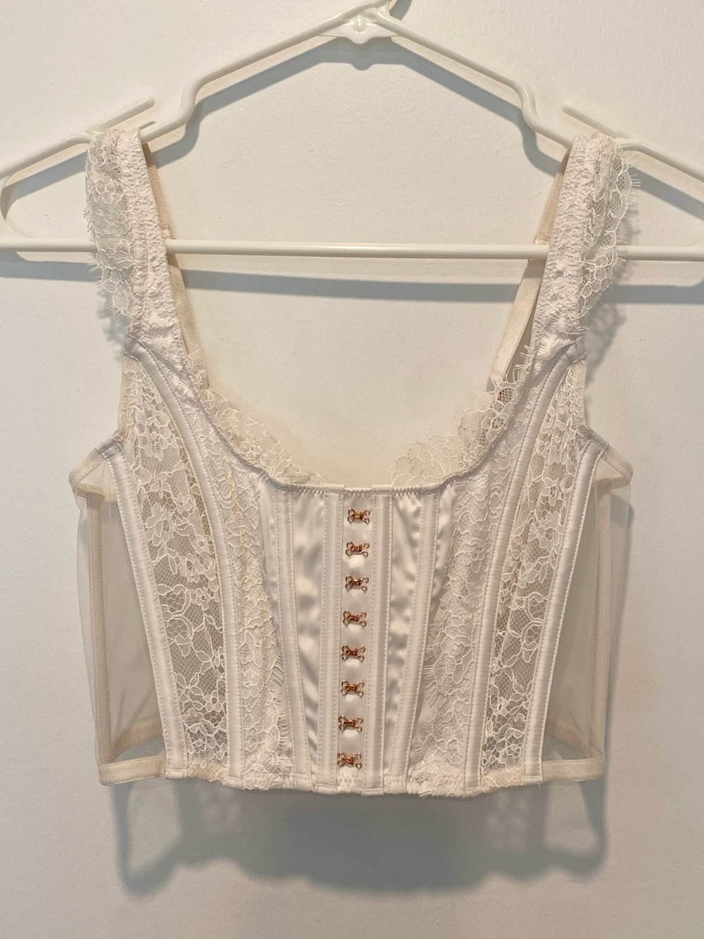 NWT Victoria’s Secret Lace/Satin Hook & Eye Corset Crop Top